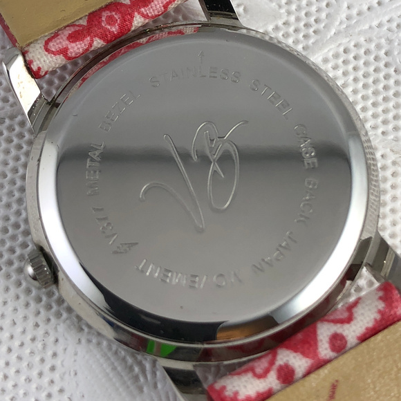 Signed Vera Bradley this Watch has Red Fabric Band